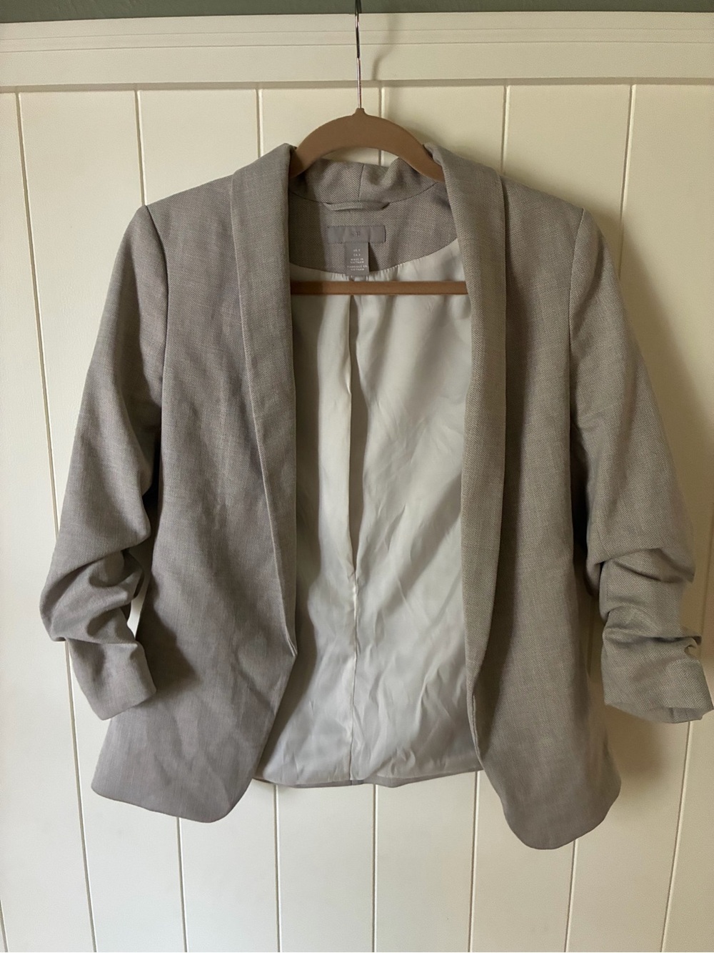 H&M Light Gray Open-Front Blazer